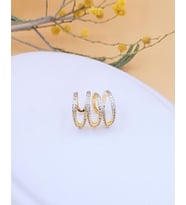 Taşlı Sarmal Earcuff Gold Küpe