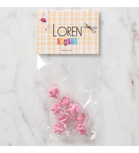 Crafts 8 Li Şeffaf Pembe Bebek Arabası Düğme