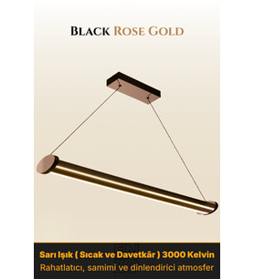 Mira Rose Gold Lineer LED Sarkıt Avize – Kumandalı Dim Edilebilir – Aşağı Işık