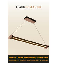 Mira Rose Gold Lineer LED Sarkıt Avize – Kumandalı Dim Edilebilir – Aşağı Işık