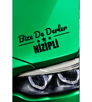 Gaziantep Nizip Siyah Araç Sticker  Gaziantep Bize De Derler  Nizipli 40x15 cm Oto Sticker