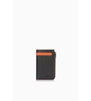 Cengiz Pakel Unisex Hakiki Deri Fermuarlı Kartlık – 2512DS - Siyah/Kiremit