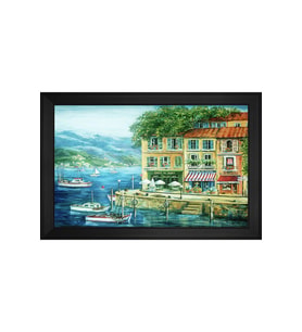 Manzara Temalı Kanvas Tablo 80 x 110 cm Siyah Çerçeve