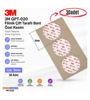 3m GPT-020 Filmik Çift Taraflı Bant Özel Kesim 30mm (30Adet)