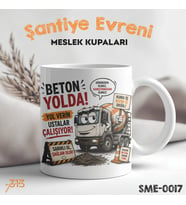 Betoncuya Özel Komik Kupa – Beton Yolda Ustalar Çalışıyor Baskılı Seramik Kupa