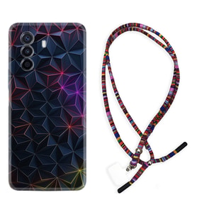Huawei Nova Y70 Y90 Nova 9 SE  Kılıf Boyun Asklı Rasta Silikon Renkli Prizmalar 1783