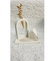 3 lü Kare Tabaklı Dekor Obje ve Tealight Ev Dekorasyon Set