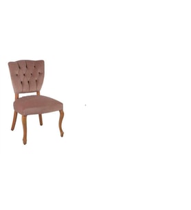 Sandalye 12493 Kelebek Kapitone model Kayın Torna Aslan Parlak lake Babyfac kumaş (Pembe)