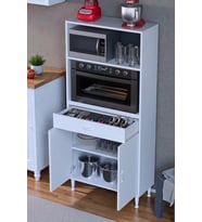 Eliusta Lunera G:75 cm Beyaz Mutfak Dolabı Çok Amaçlı Açık Bölmeli Fırın Mutfak Dolabı 75x163,4x32,5 cm