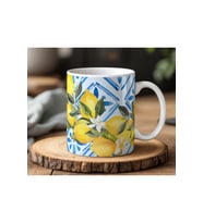 Limonlar Tasarımlı Beyaz Seramik Baskılı Kupa Bardak 330ml