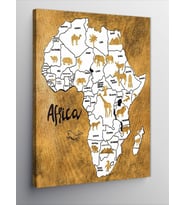 Kanvas Tablo Afrika Haritası