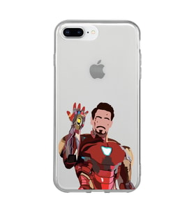 Iphone 7 Plus / 8 Plus Uyumlu Iron Man Desenli Şeffaf Telefon Kılıfı