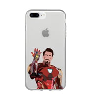 Iphone 7 Plus / 8 Plus Uyumlu Iron Man Desenli Şeffaf Telefon Kılıfı