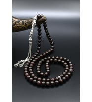 Doğal Garnet Taşlı 99'lük Tesbih 925 Ayar Gümüş 6Mm Küre Kesim 902235