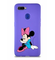 Oppo A5S Soft Premier Kapak Minnie Mouse-E Tasarımlı Silikon Kılıf - Mor (Şeffaf)