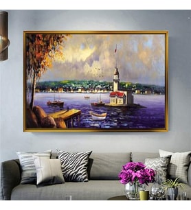 Altın Çerçeveli dekoratif tablo l271 (Gold)