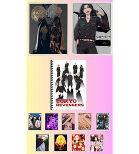 Tokyo revengers Poster A3 ,2 adet defter A4 1adet , fotokart 9 adet