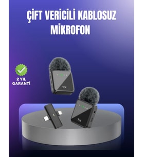 Vlog Podcast ve Röportajlar İçin Kablosuz Çift Yaka Mikrofon