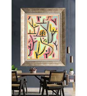 Tablore Paul Klee Tarzı Soyut Geometric Çerçeveli Tablo Renkli Modern Sanat Duvar Dekoru Salon Ve Ofis Tablosu