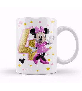 Mini Fare Minnie Mouse 4 Dört Yaş Hediyesi Kupa Bardak Porselen
