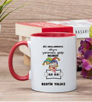 Kişiye Özel Biz Akıllanmayız Tasarım Esprili  Kırmızı Kupa Bardak