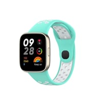 Newface Xiaomi Redmi Watch 3 Spor Delikli Kordon - Turkuaz-Beyaz