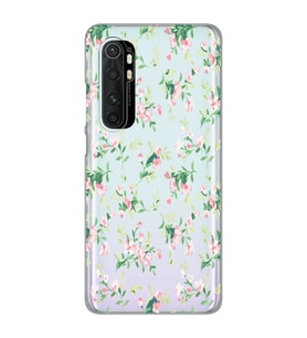 Xiaomi Mi Note 10 Lite Uyumlu Çiçek Desenli Şeffaf Telefon Kılıfı
