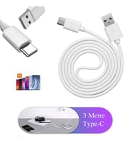 qasul Xiaomi Huawei Oppo Uyumlu 3 Metre TYP-C - USB Şarj Kablosu Uzun Şarj KABLOSU typcşarjkablosu