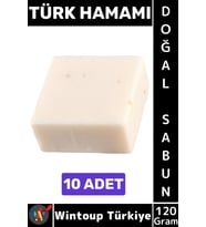 #KatıSabun Doğal Bitkisel El Yüz Saç Vücut Cilt İçin Organik Türk Hamamı Sabunu 120 Gram 10 Adet