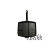Kamp Tavası Bölmeli Döküm Grill Tava 40x30 cm Kahvaltı ve Izgara Tavası