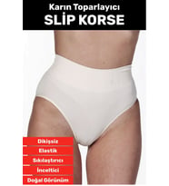 Özel Üretim İz Göstermez Yüksek Bel Sıkılaştırıcı İnceltici Karın Toparlayıcı Dikişsiz Slip Korse (Beyaz)