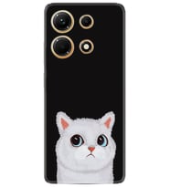 Infınix Note 30 Kılıf Resimli Desenli Silikon Platinium Series White Cat 1835