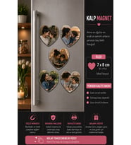 5'li Kalp Fotoğraf Magneti Anne ve Oğula Kişiselleştirilebilir Sevgi Dolu Anı Hediyesi