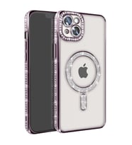 Iphone 14 Kılıf Joke Simli Magneticsafe Kılıf - Pembe