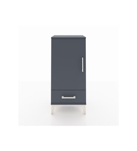 Arges Komodin 3 Raflı Tek Çekmeceli Tek Kapaklı 44x30x96 Antrasit-Antrasit