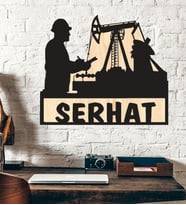 Kişiye Özel Mühendis Şantiye İş Temalı  Ahşap Duvar Tablo