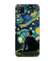 Xiaomi Redmi 9C / 10A Uyumlu Berserk The Starry Night Tasarımlı Şeffaf Telefon Kılıfı