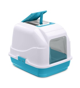 Imac Easy Cat Kapalı Kedi Tuvaleti Mavi Beyaz 50x40x40Cm