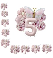 Gold Kelebek Papatyalı 5 Yaş Folyo Balon Set