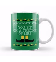Throne Of Lies Elf Quote Christmas Knit Kupa Bardak Porselen