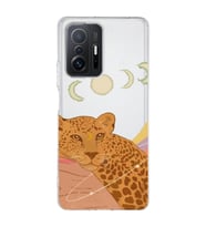 Xiaomi Mi 11T - 11T Pro Uyumlu Leopar Tasarımlı Şeffaf Telefon Kılıfı