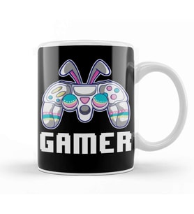 Video Game Easter Gamer Controller Bunny Ears Kupa Bardak Porselen