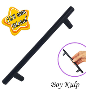 Boy Kulp Mat Siyah 128 mm Kulp Mobilya Mutfak Dolabı Çekmece Dolap Kapak Kulpu Kulbu Metal Kulpları
