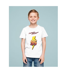 Şimşek Mcqueen Baskılı Unisex Arabalar Çizgi Film Çocuk Tişört (1-12 Yaş)