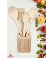 Doğal Diş Budak Ağacı Standlı Ahşap Tahta Kaşık Seti Yemek Servis Kaşık Seti Ahşap Kaşıklık 5 Parça (Model 1)