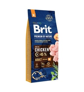 Brit Premium By Nature Medium Tavuklu Orta Irk Yetişkin Köpek Maması 15 KG