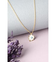 Papatya Kolye Mineli 925 Ayar Gümüş Zincir Kolye (Gold)