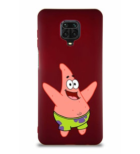 Xiaomi Redmi Note 9S Soft Premier Kapak Patrick Yıldız Tasarımlı Silikon Kılıf - Mürdüm (Şeffaf)