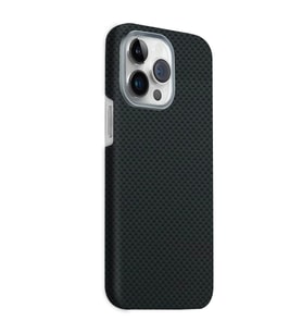 Northcity iPhone 15 Pro Max ile Uyumlu Volt MagSafe Kapak - Siyah, Kevlar Desenli Darbe Emici Telefon Kılıfı