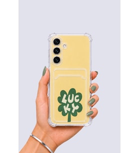 Samsung Galaxy S24 FE Kartlıklı Lucky Yonca Desenli Kılıf - ETC2712-8877